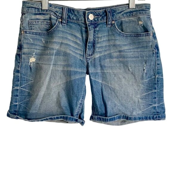 LC Lauren Conrad Distressed Denim Jean Shorts Size 4 - Picture 3 of 9